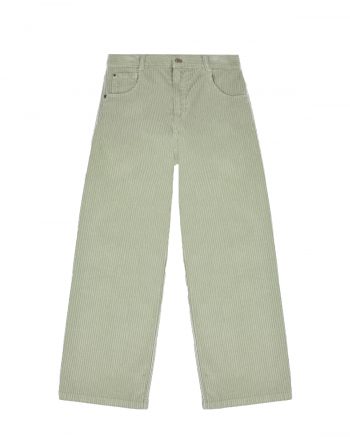 Вельветовые брюки светло-зеленого цвета Brunello Cucinelli детские