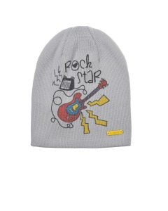 Серая шапка с принтом "Rock Star" Il Trenino детская