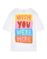 Футболка с принтом "wish you were here" Stella McCartney