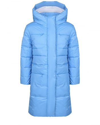 Голубое стеганое пальто-пуховик Poivre Blanc детское