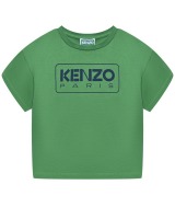 Футболка с логотипом на груди, зеленая KENZO