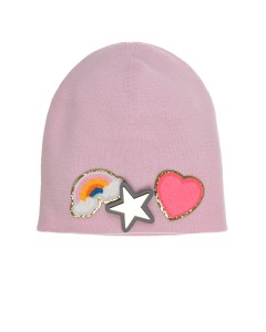 Розовая шапка со значком "радуга" Regina детская