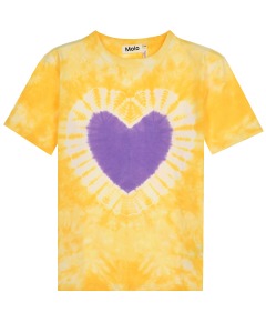 Желтая футболка с принтом "сердце" Molo