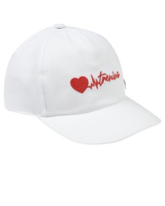 Белая кепка с вышитым сердцем и лого Il Trenino