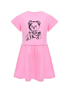 Платье с принтом "медвежонок", розовое Moschino