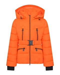 Оранжевая стеганая куртка с капюшоном Naumi детская