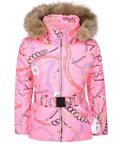 Розовая куртка с принтом "украшения" Poivre Blanc детская