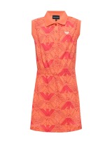 Платье с воротником поло и сплошным логотипом, оранжевое Emporio Armani
