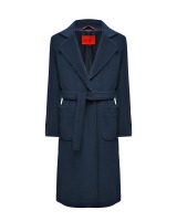 Пальто шерстяное с поясом, синий Max&Co