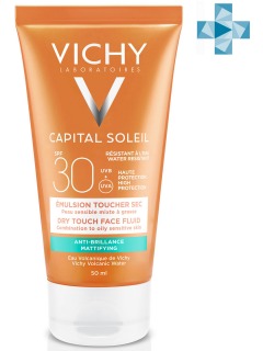 Vichy Солнцезащитная матирующая эмульсия Dry Touch для жирной кожи лица SPF 30, 50 мл (Vichy, Capital Ideal Soleil)