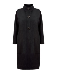 Шерстяное пальто-oversize с застежкой на пуговицы