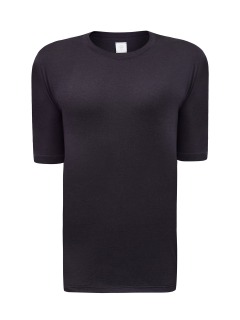 Базовая черная футболка из хлопка и шелка