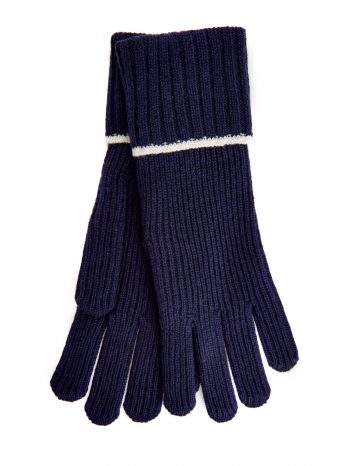 Кашемировые перчатки эластичной вязки с окантовкой