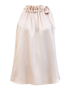 Свободная блуза-халтер из металлизированной ткани с завязками