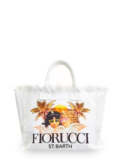 Сумка из плотного хлопка с бахромой и принтом Fiorucci