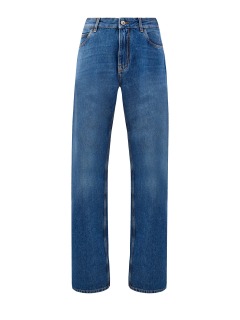 Свободные джинсы Baggy с контрастной прострочкой и вышивкой